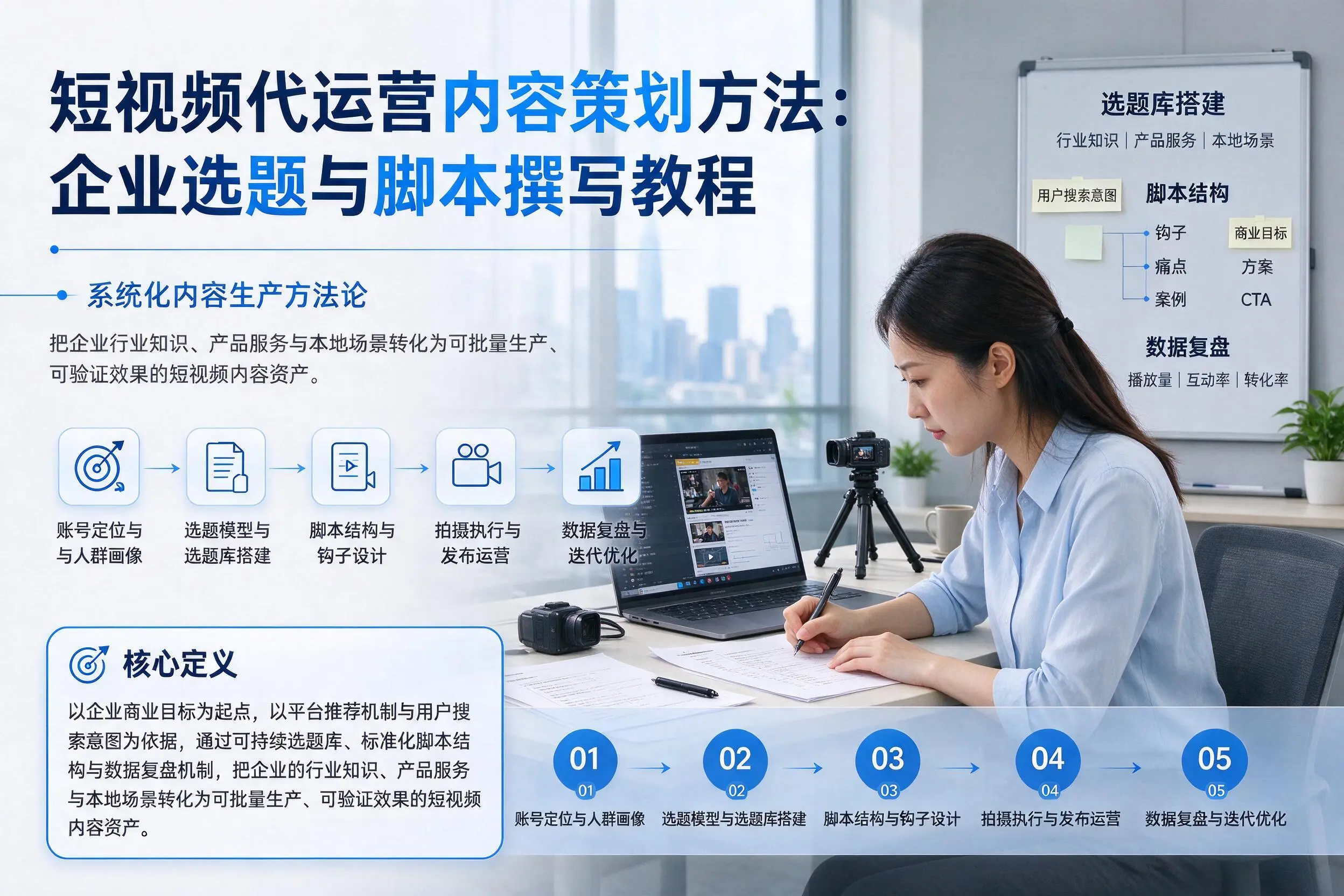 短视频代运营内容策划方法：海南企业选题与脚本撰写教程