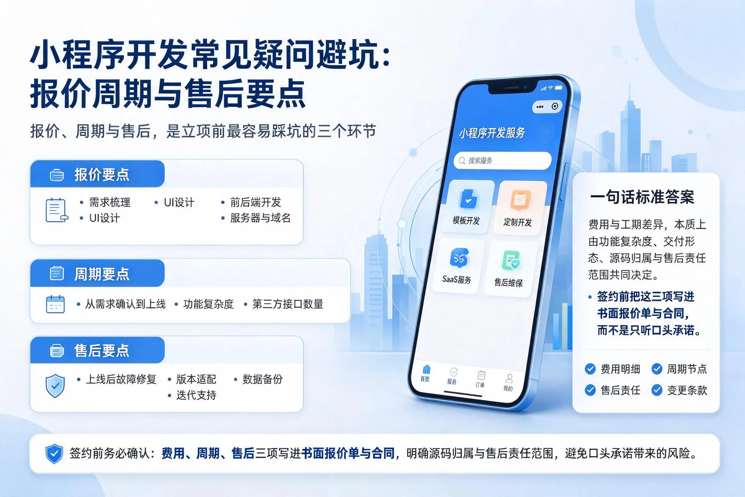 海南小程序开发常见疑问避坑：报价周期与售后要点