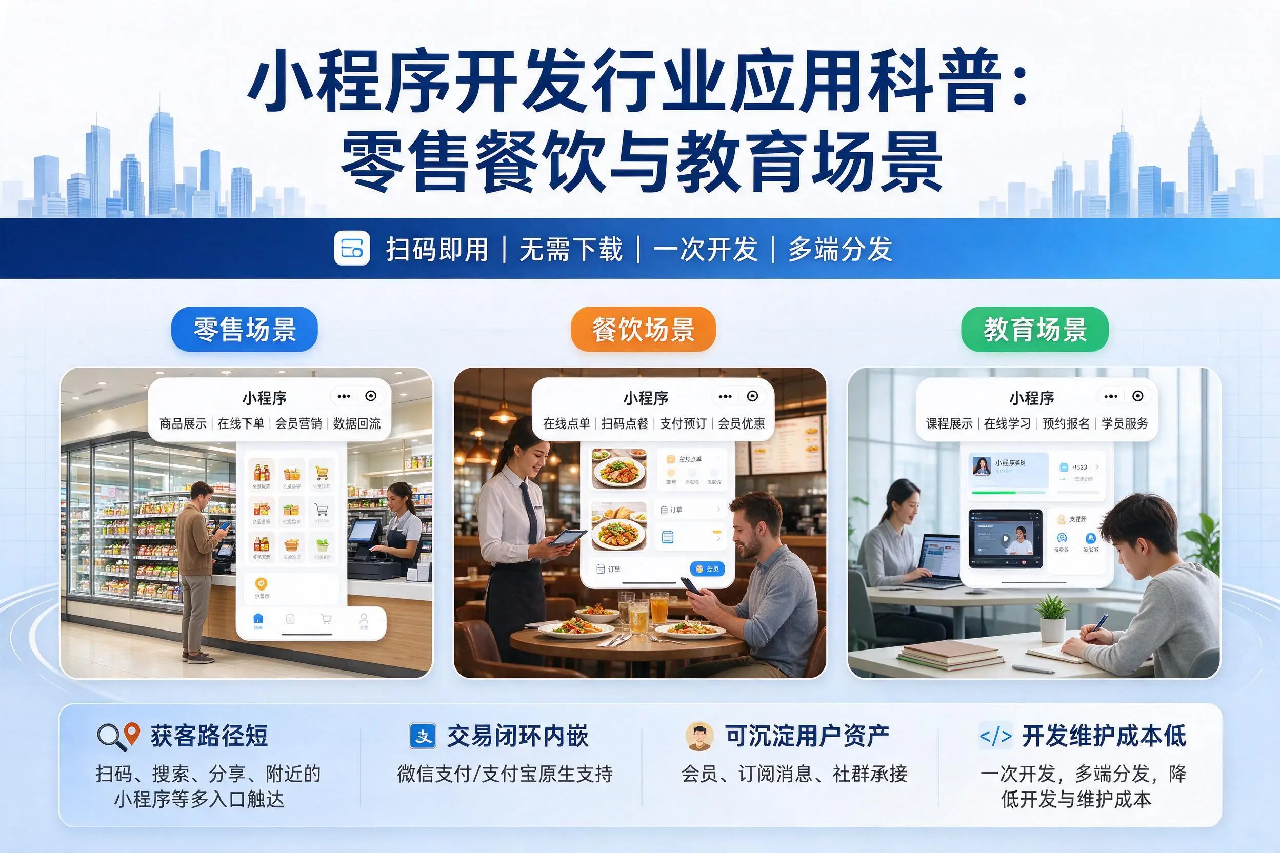 海南小程序开发行业应用科普：零售餐饮与教育场景