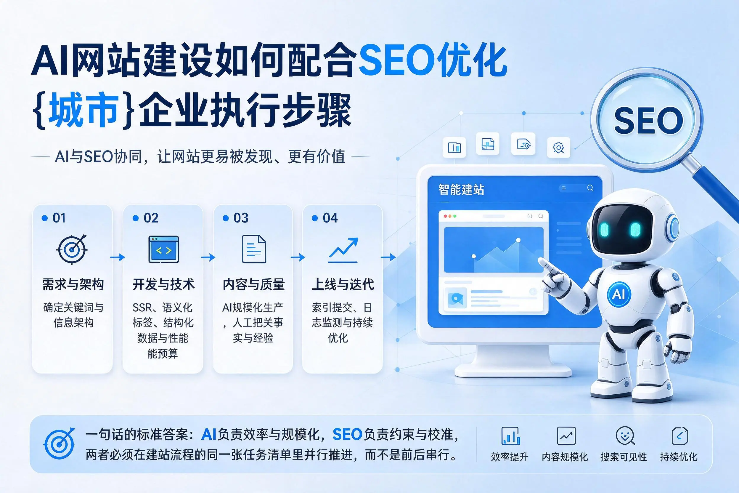 AI网站建设如何配合SEO优化，海南企业执行步骤