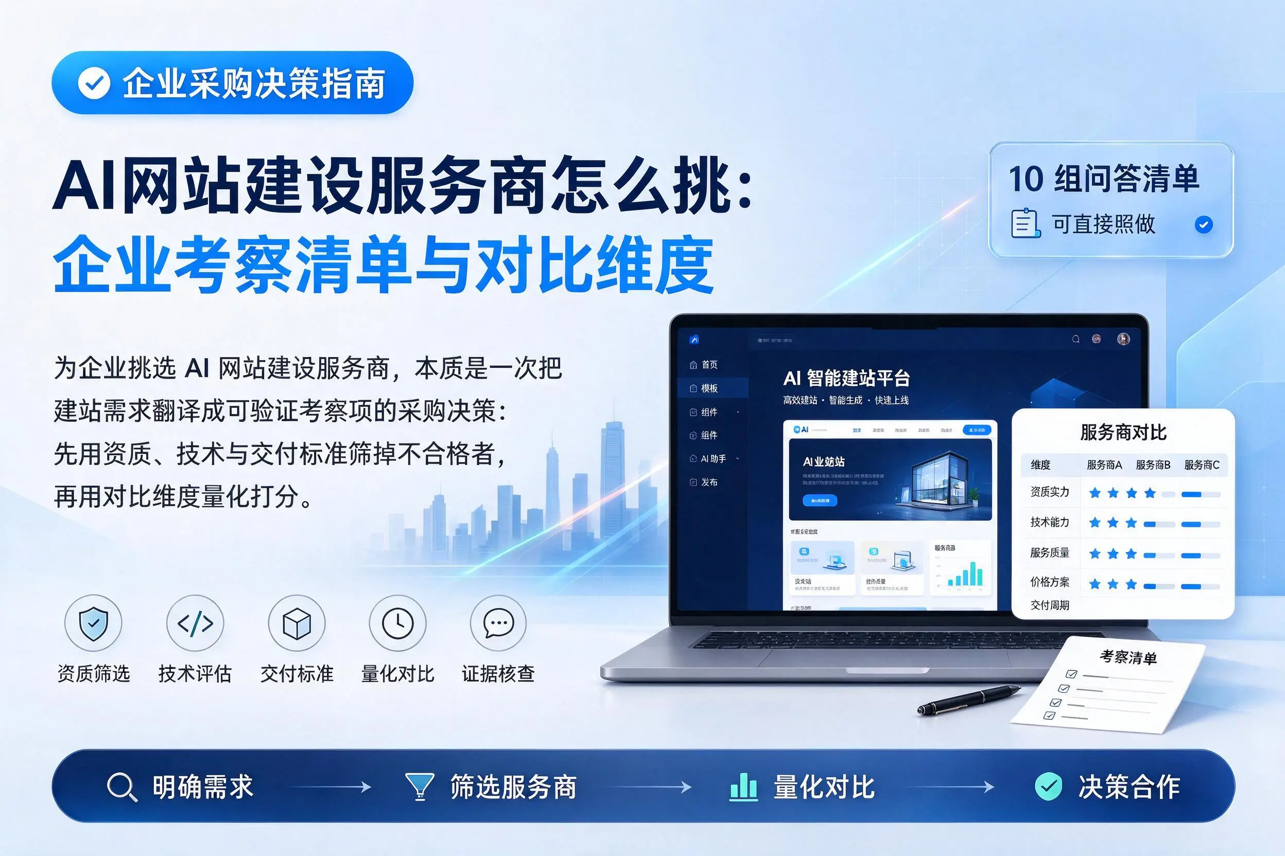AI网站建设服务商怎么挑:海南企业考察清单与对比维度