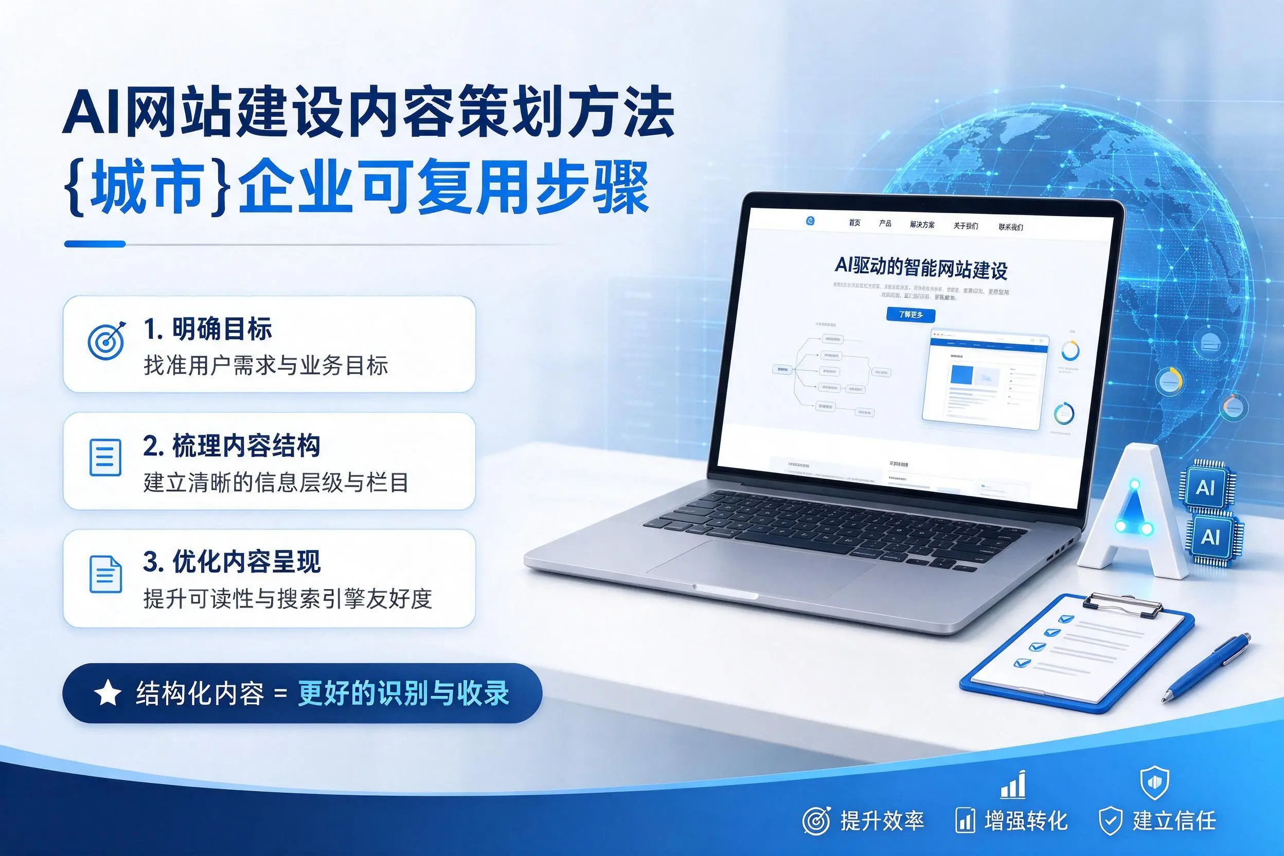 AI网站建设内容策划方法,海南企业可复用步骤